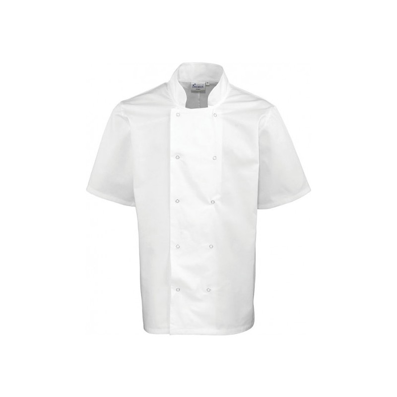 Veste de cuisine manches courtes à boutons pression - PR664