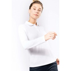 Polo femme manches longues 200 g/m² Polyester/Coton - WK277