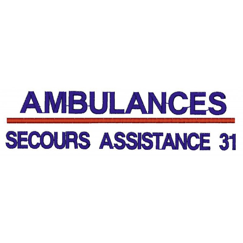 Broderie coeur ambulances + trait + nom - BSP14