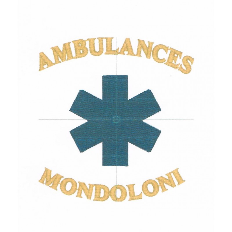 Broderie coeur ambulances + croix pleine + nom - BSP10