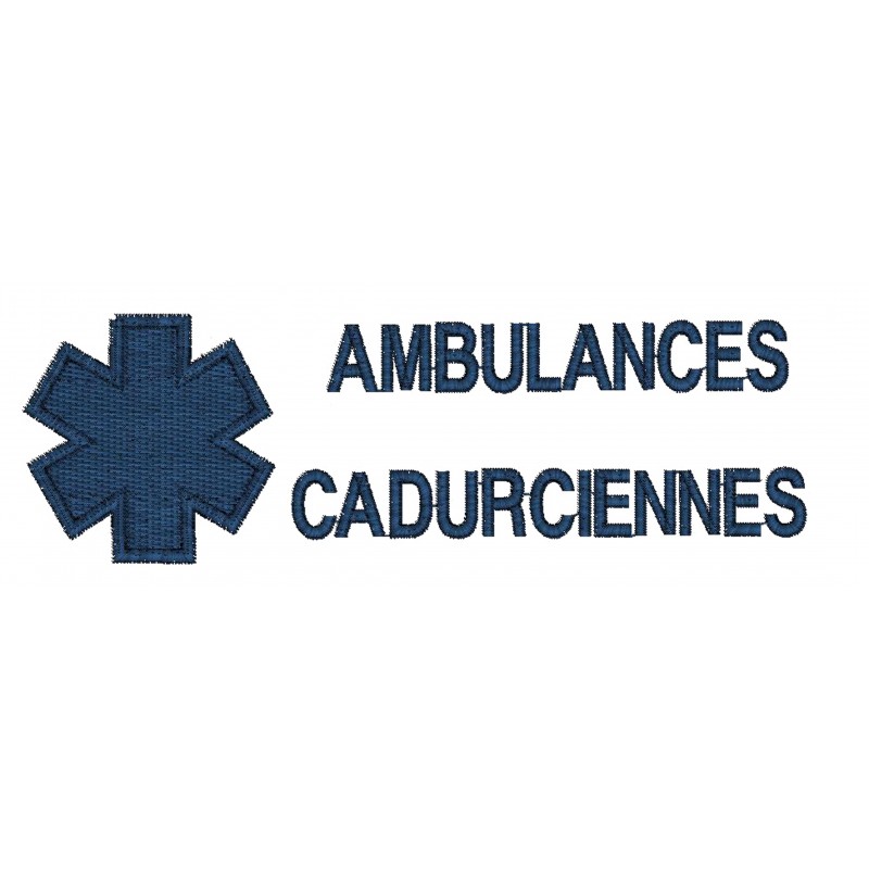 Broderie coeur CROIX pleine + NOM Ambulance - BSP12