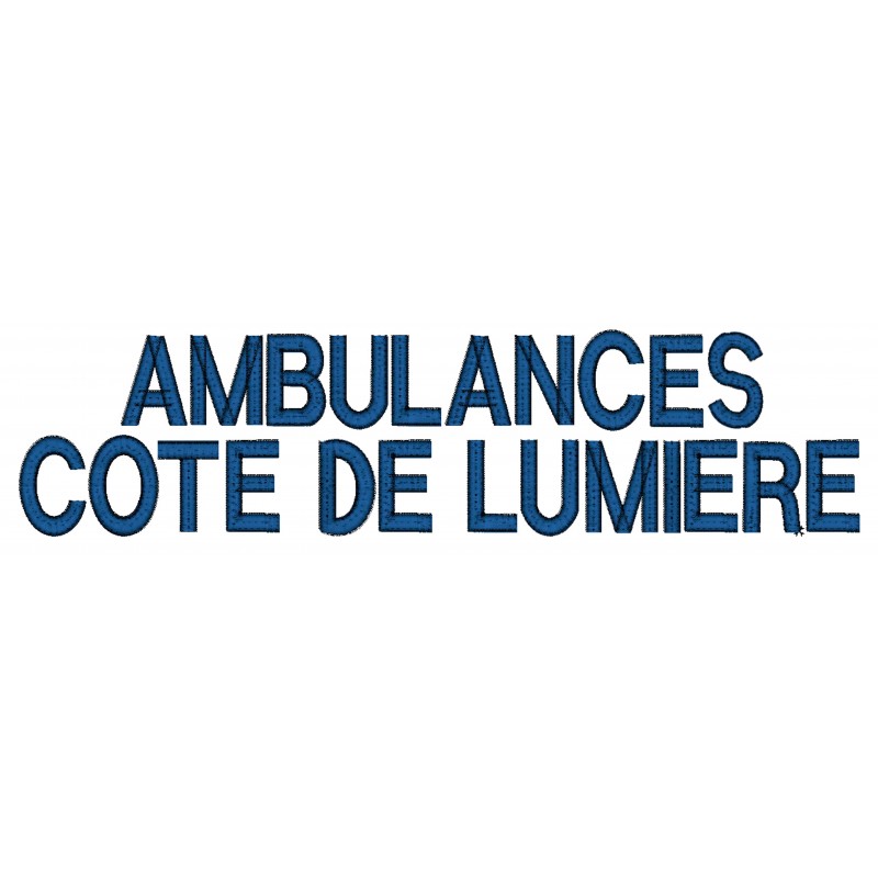 Broderie dos 2 lignes ambulances + nom - BD21