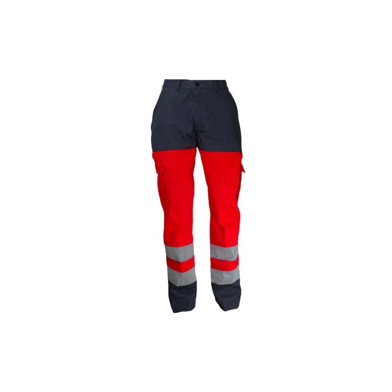 Pantalon HV gris/rouge - 01HVR420