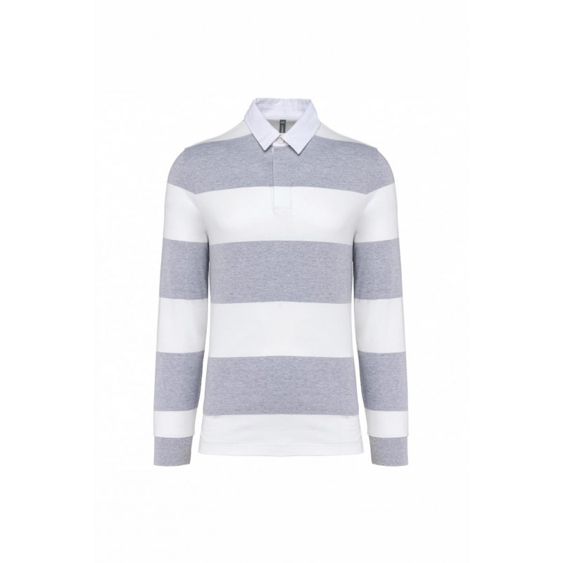 Polo rugby rayé manches longues mixte - K285
